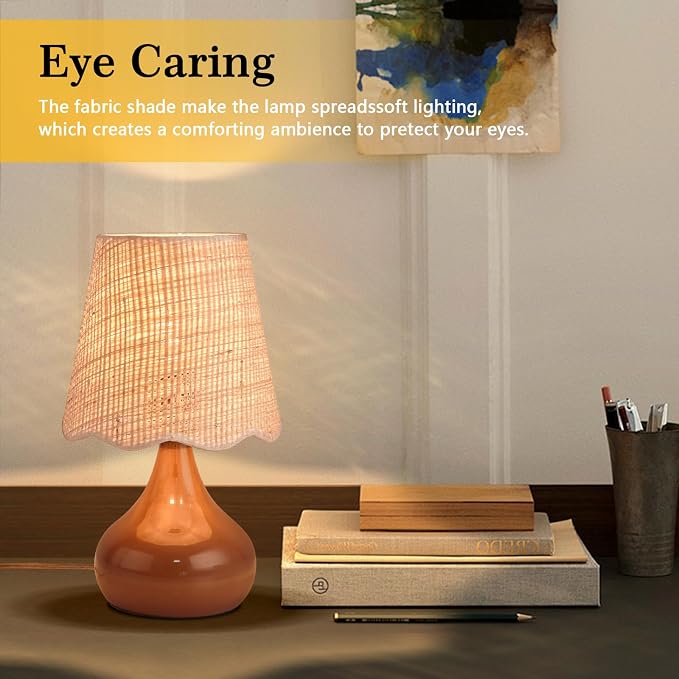 Ziqqeelam Brown Small Bedside Table Lamp - Image 6