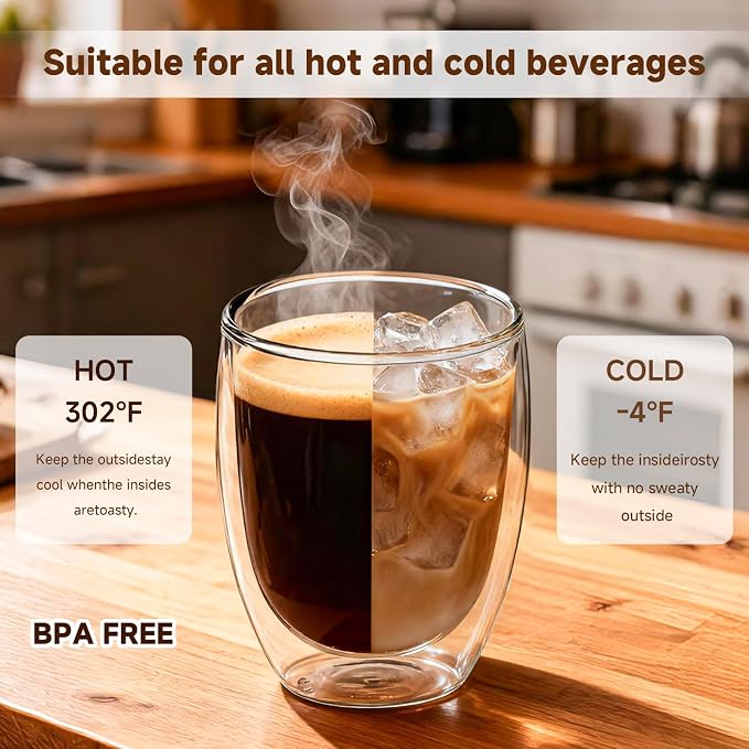 Aurzen Double Walled Glass Espresso Cups - Image 4