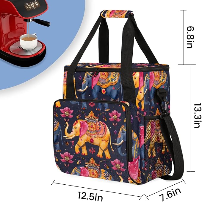 Elephant Ethnic Style Bohemian Coffee Maker Carring Bag, Large Insulated - Image 2