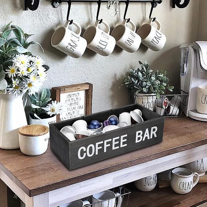ELLDOO Coffee Bar Wooden Storage Box - Image 5