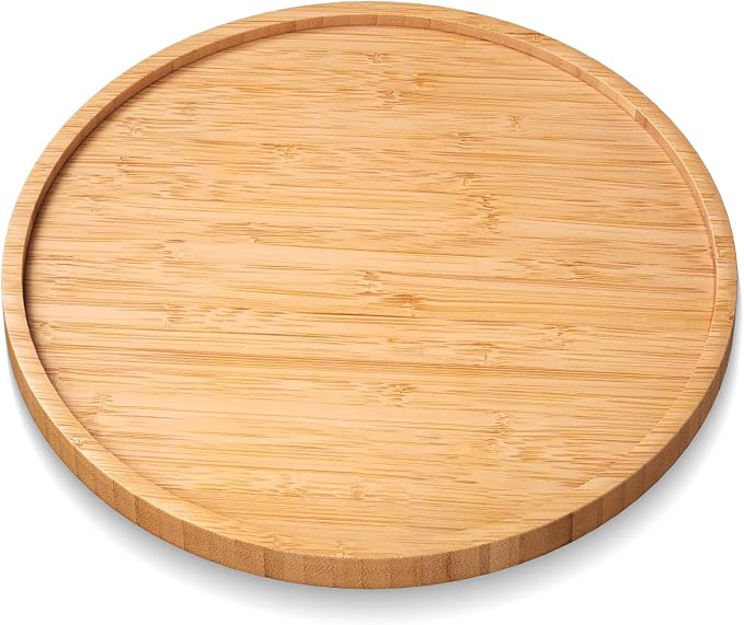 VERTORGAN Bamboo Serving Tray, 9.8 Inch Decorative Trays Platter by VERTORGAN