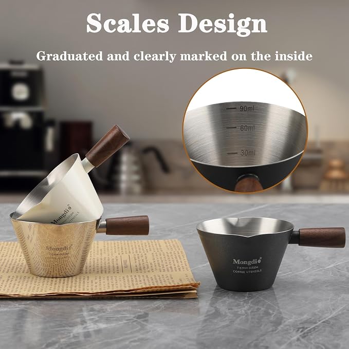 Mongdio Espresso Measuring Cup, Stainless Steel Espresso Shot Cups - Image 6