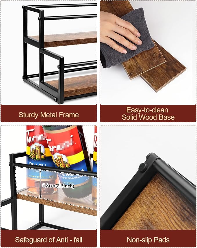 2 Pack Coffee Syrup Organizer Stand, 2-Tier Syrup Holder Rack - Image 5