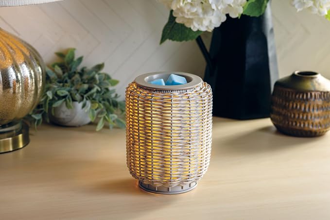 Candle Warmers ETC Wicker Grey Illumination Fragrance Warmer - Image 3