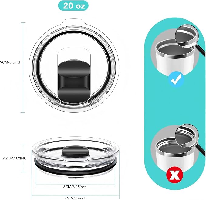 20 oz Tumbler Lid, Replacement Lids Compatible - Image 2