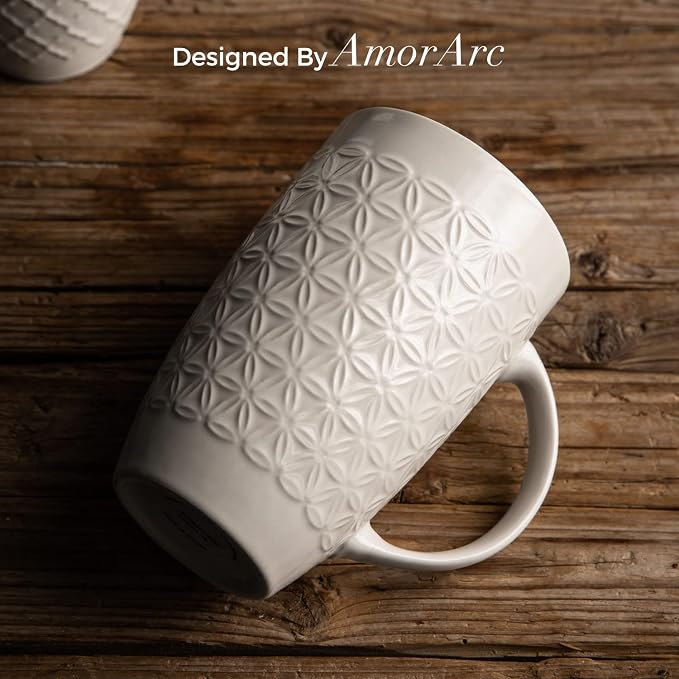 AmorArc Large Coffee Mugs Set of 6, 20oz Ceramic Tall Coffee Mugs Set - Image 4
