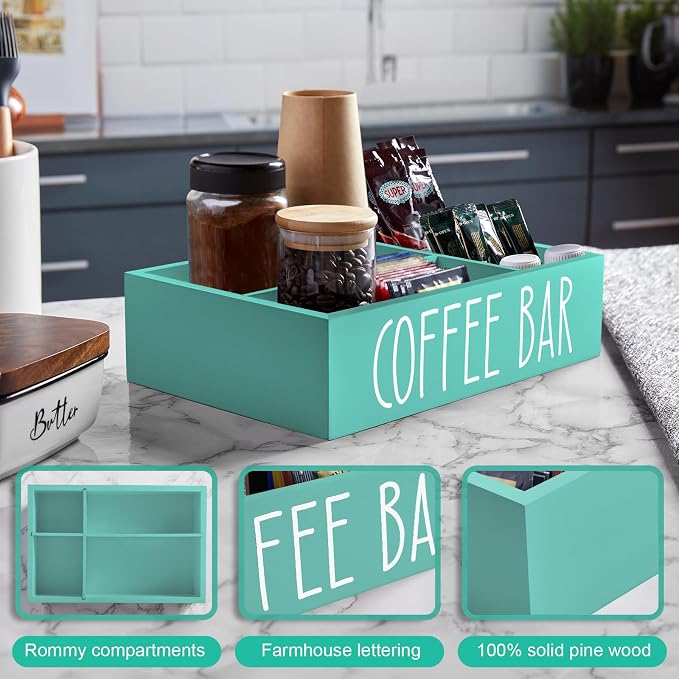ALELION Turquoise Coffee Station Organizer - Image 5