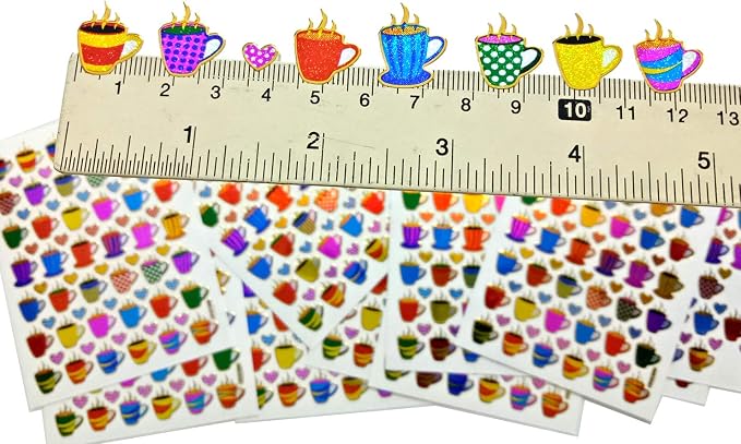 Coffee Tea Cup Waterproof Self-Adhesive Metallic Foil Decorative Scrapbook - Image 4