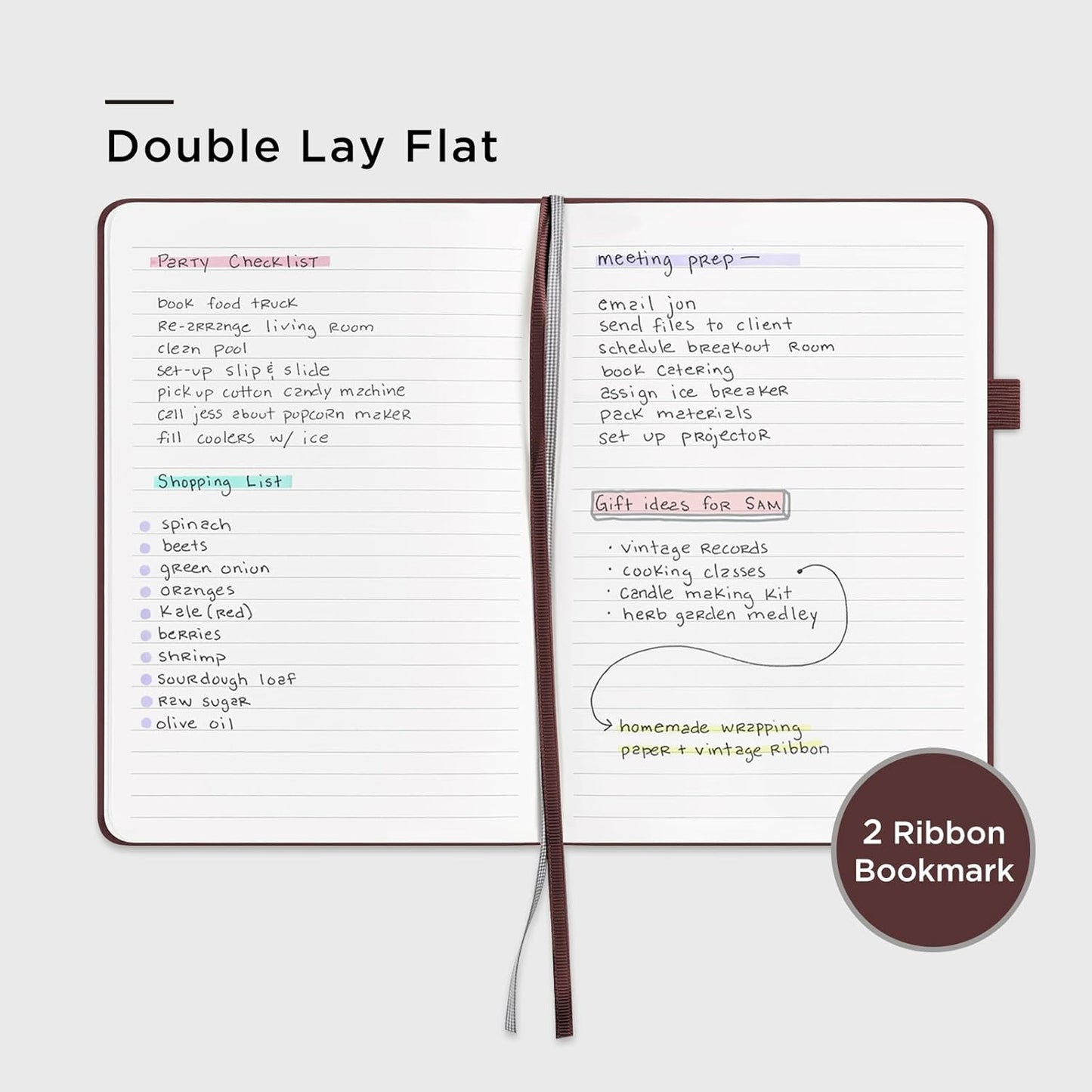 &And Per Se Lined Journal Notebook (5 Packs), 160 Pages, A5 5.7 x 8 inches College Ruled Thick Paper Notebook Journals for Writing, Hardcover Notebooks for Women Men Office School (Dark Red)