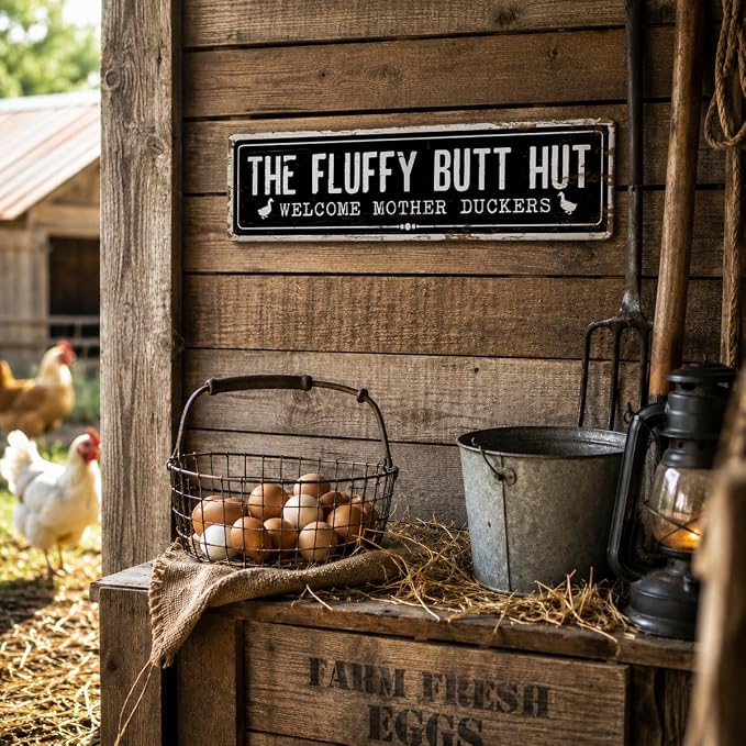 Funny Duck House Decor, The Fluffy Butt Hut Sign, 15.8x4 inches, Funny Farm - Image 4