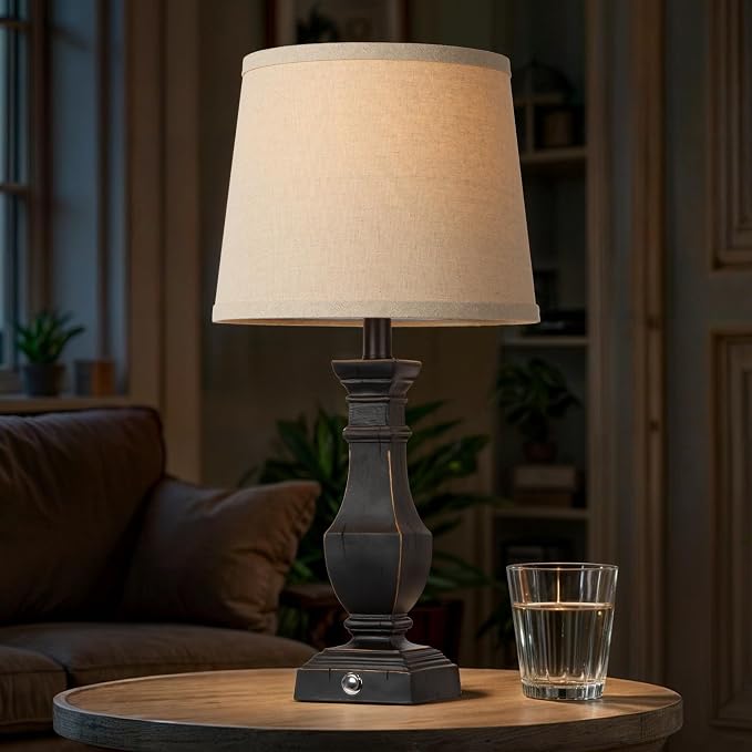 ROTTOGOON Dimmable Table Lamps Set of 2, Rustic Farmhouse Table Lamps - Image 6