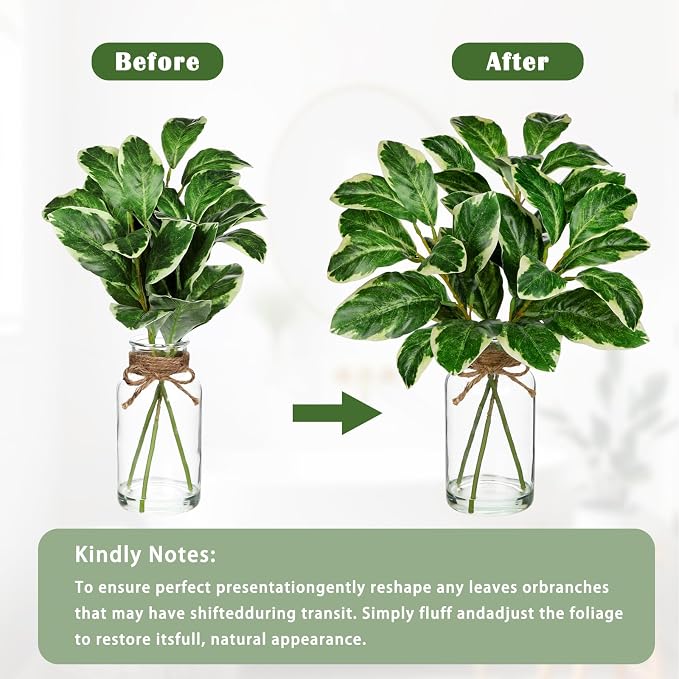 Real Touch Faux Greenery Stems in Vase - Image 3