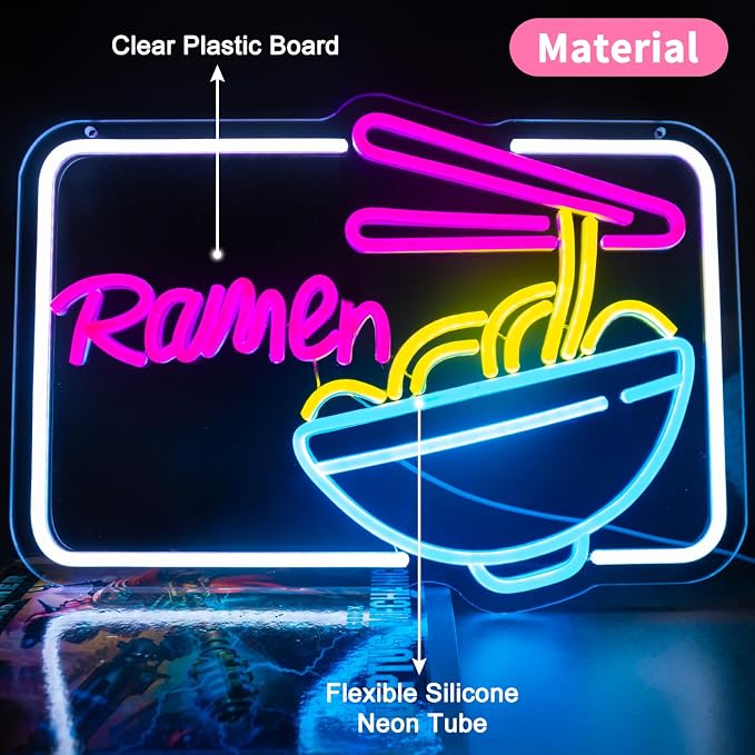 Ramen Neon Sign for Wall Decor, Dimmable LED Light Up Sign for Resturant Dining - Image 7
