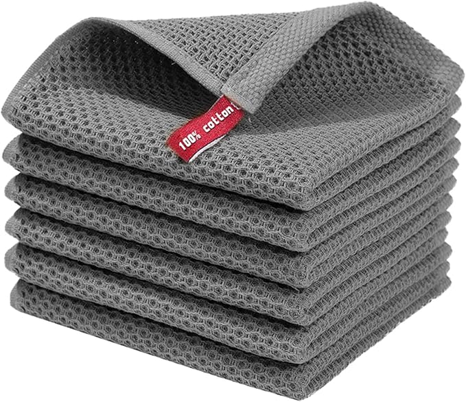 Glasses Cleaning Cloth, Washable Waffle Weave 134X134 Dish Rags by Unknown