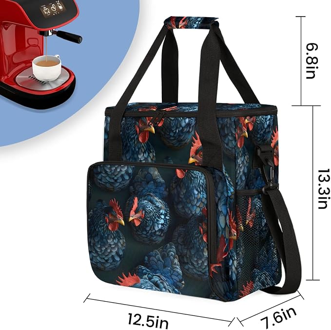 Farmhouse Chicken Cocks And Hens Rooster Farm Coffee Maker Carring Bag - Image 2