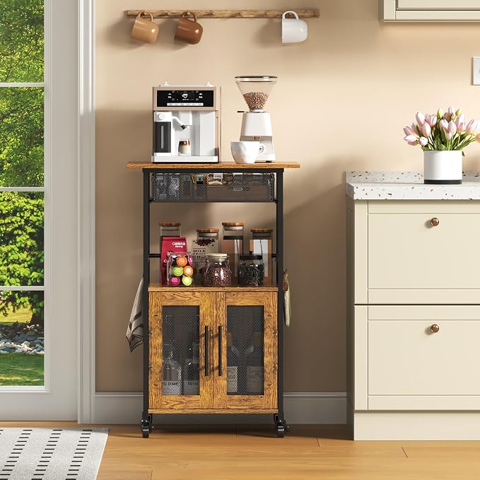 3 Tier Slim Rolling Coffee Cart - Image 7