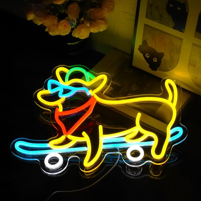 Dachshund Neon Sign Skateboard Dog Neon Sign - Image 2