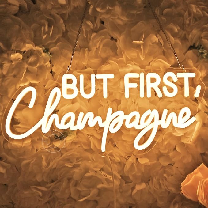 SYLHOME But First Champagne Led Neon Light Sign Home Bar Kitchen Man Cave Pub - Image 2