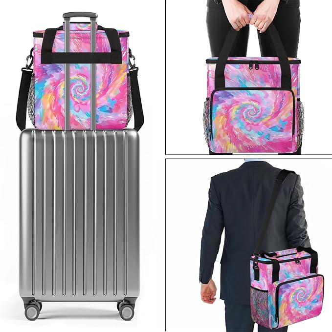 Cute Tie Dye Colorful Rainbow Coffee Maker Carring Bag, Large Insulated Storage - Image 7