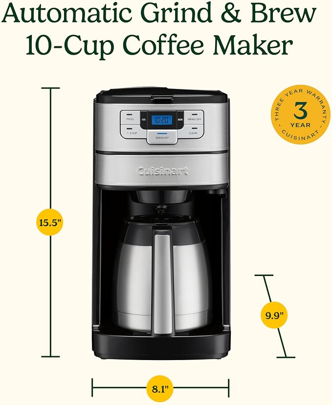 Cuisinart Automatic Grind & Brew 10-Cup Coffee Maker - Image 8