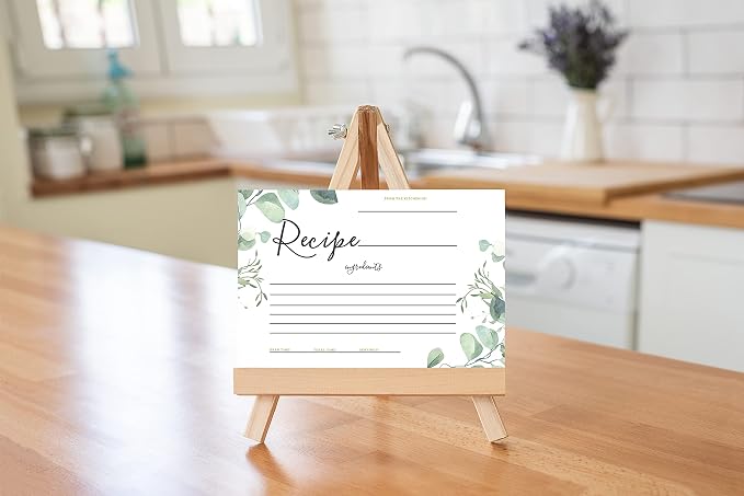 Your Main Event Prints 50 Eucalyptus Double-Sided Recipe Cards – Perfect - Image 3