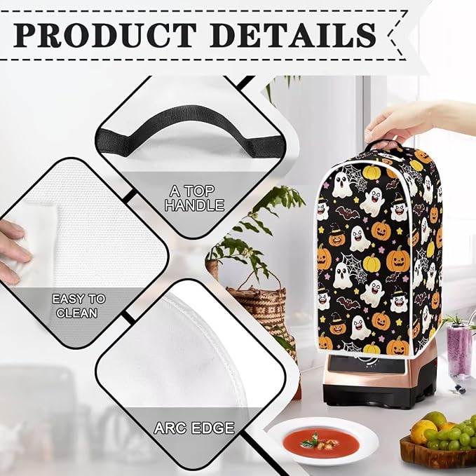 Bat Ghost Pumpkin Blender Dust Cover, Anti Fingerprint Polyester Stand Mixer or - Image 4