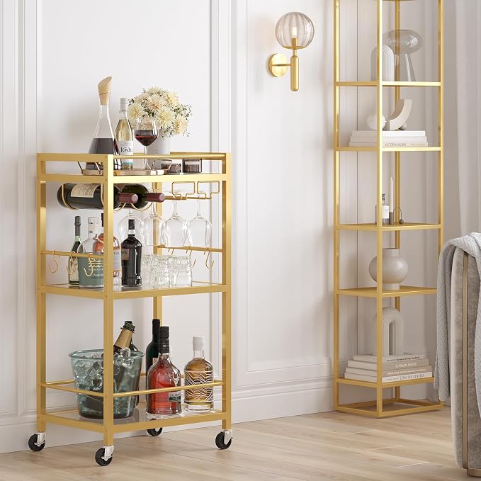 TUTOTAK Bar Cart, Home Bar Serving Cart by ChoosetutotakFurnitureBuildYourCozyHome