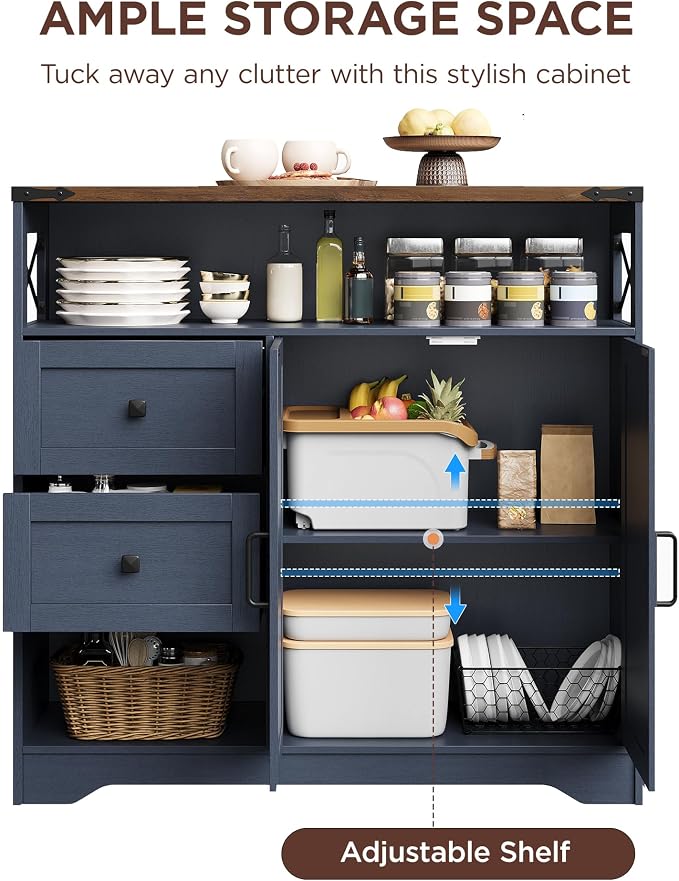 Vabches Farmhouse Buffet Sideboard Cabinet - Image 5