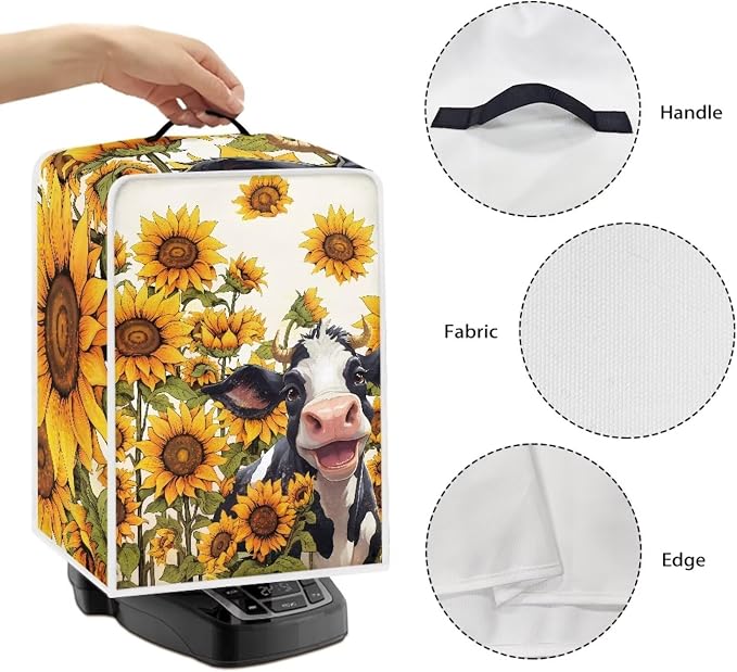 Coffee Maker Dust Cover Highland Cow Sunflower Print Universal Coffee Machine - Image 5