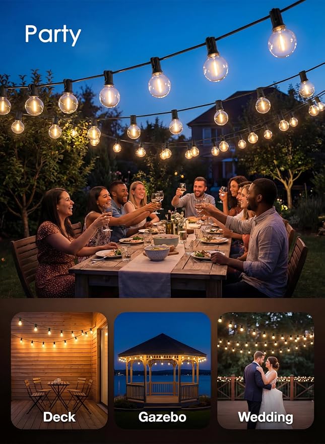 25FT G40 LED Globe Outdoor String Lights - Image 6