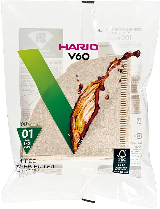 Hario V60 Paper Coffee Filter, Size 01 by Hario
