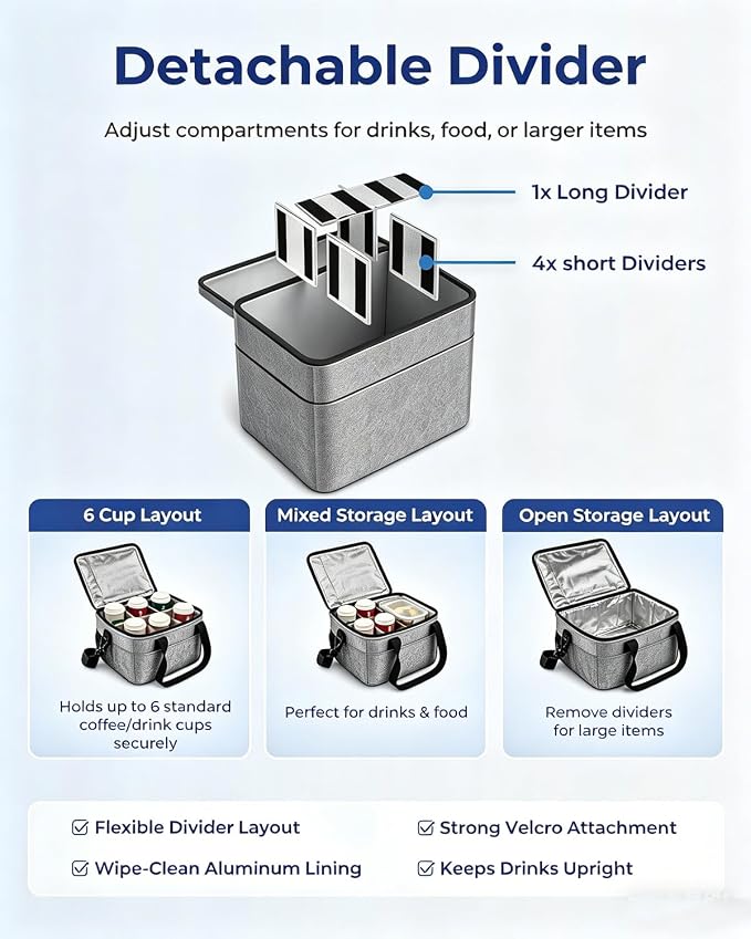 6 Cup Portable Drink Carrier Suitable - Image 6