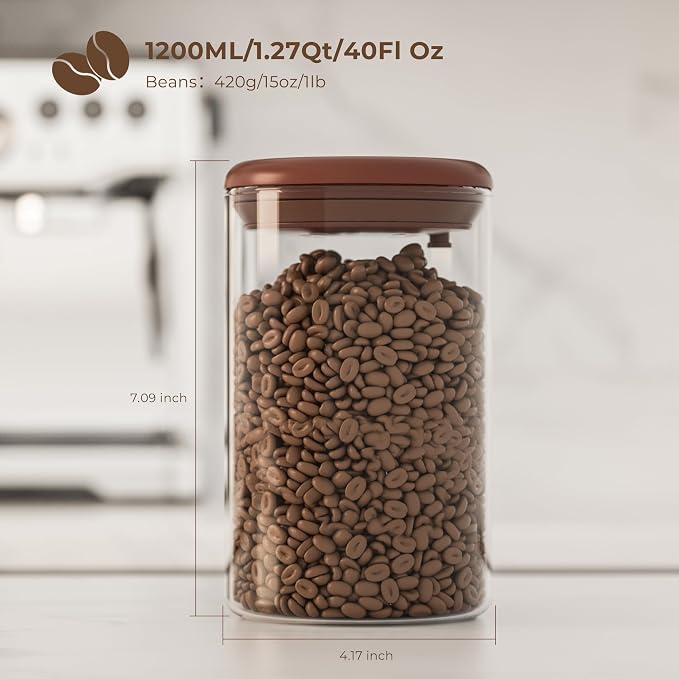 Clear Glass Coffee Canisters 2-Pack - Image 3