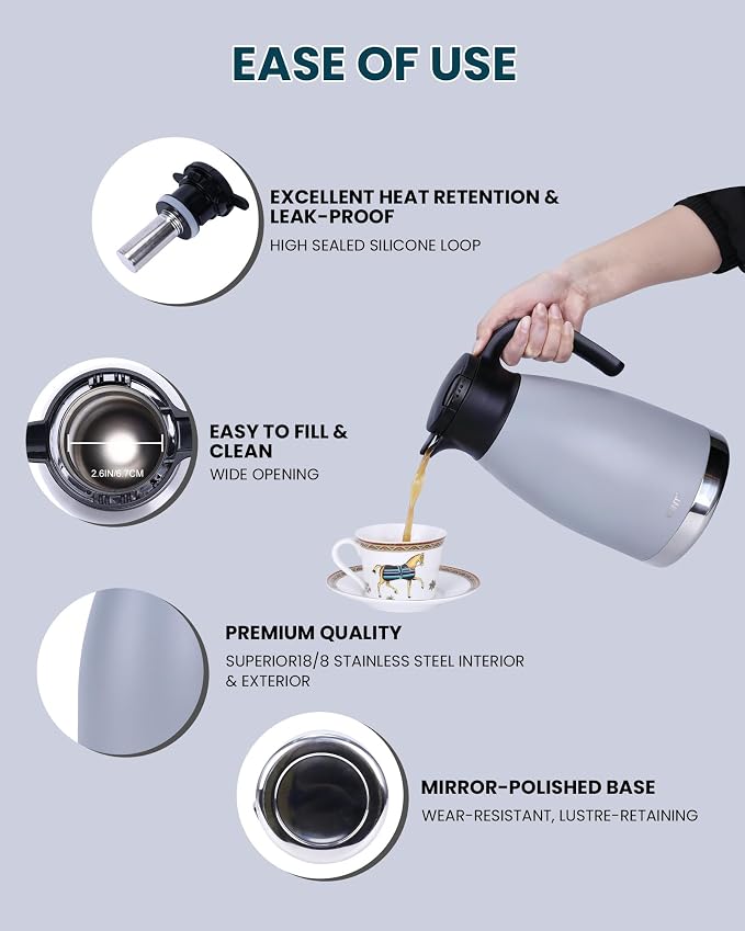 GiNT 74oz Large Thermal Coffee Carafe - Image 3