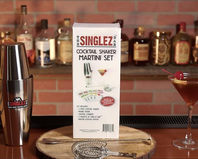 Singlez Bar Boston Cocktail Shaker Kit & Martini Mix | Two Piece Weighted - Image 7