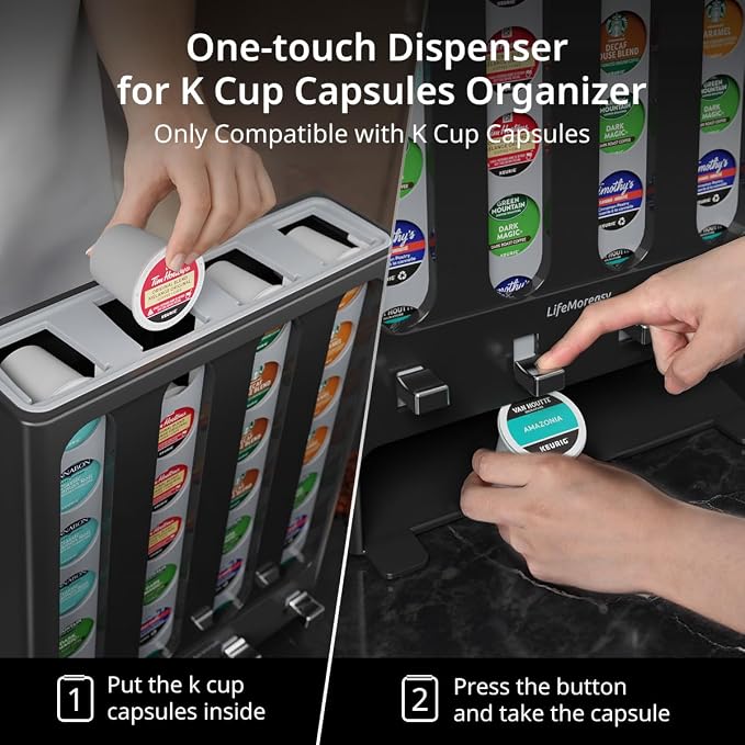 LifeMoreasy K Cup Holder Creative Coffee Pods Storage Stand Vending-Style K Pod - Image 3