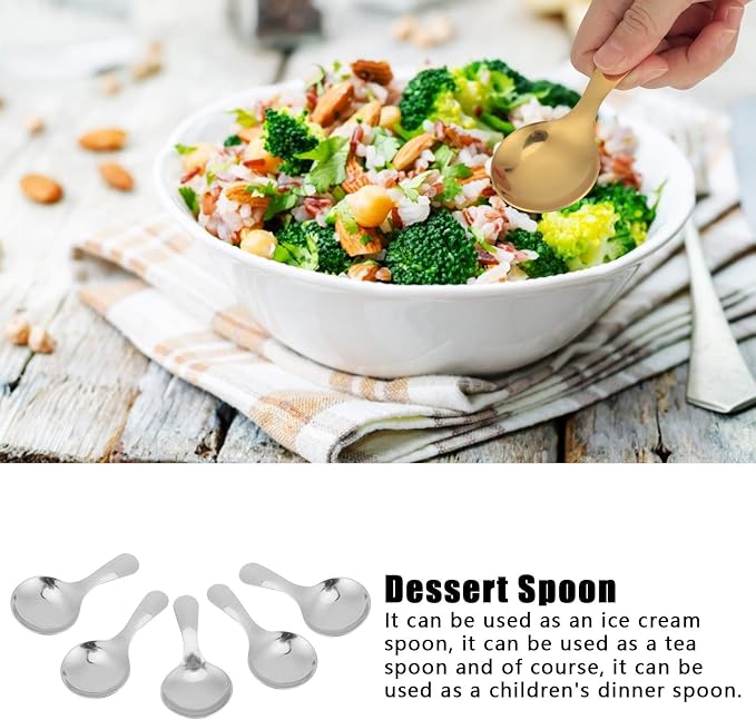 5PCS Short Handle Spoons, Small Scoops - Image 4