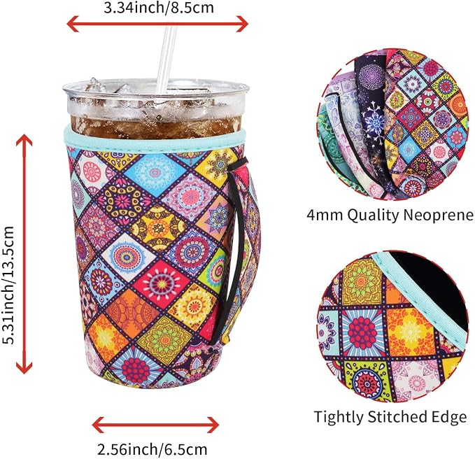 4Pack Reusable Iced Coffee Sleeve Insulator Sleeves - Image 2