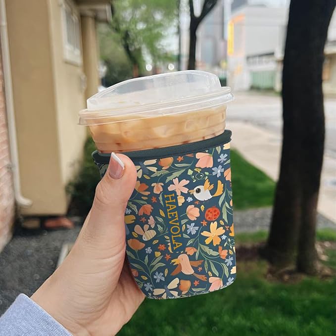 Reusable Insulated Neoprene Iced Coffee Cup Sleeve, Durable Drink Sleeve - Image 3