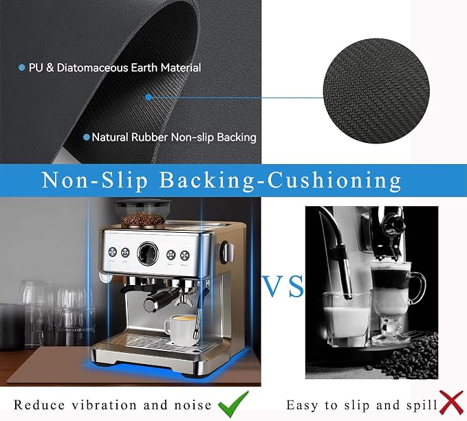 Coffee Mat for Countertops, Coffee Bar Accessories Fit Under Coffee Maker - Image 6