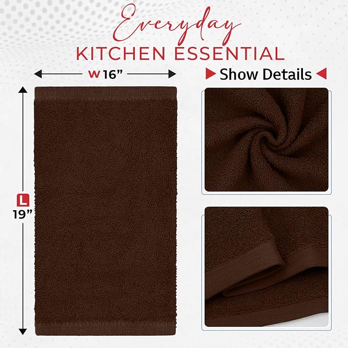 RIVERSIDE Bar Mop Towels Pack of 12, 16x19 Inches, 100% Ring Spun Cotton Terry - Image 3