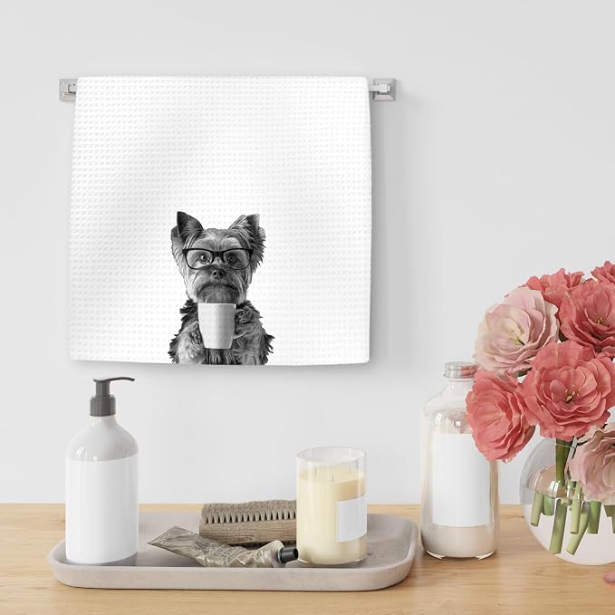 Yorkshire Terrier Gifts Coffee Dog Kitchen Towels, Gifts - Image 5