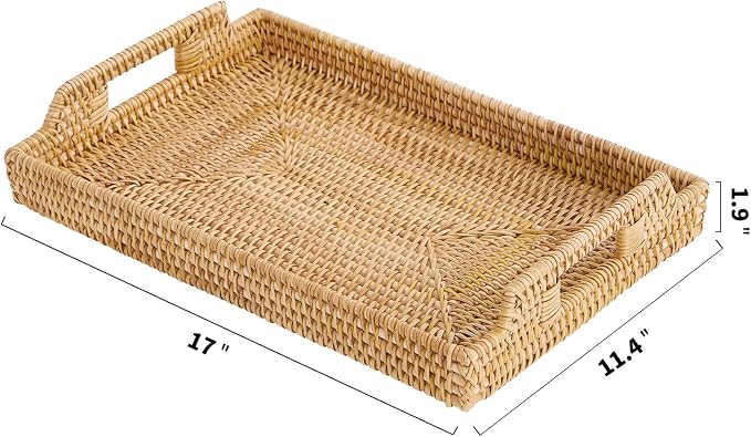 Rattan Rectangular Serving Tray - Image 8