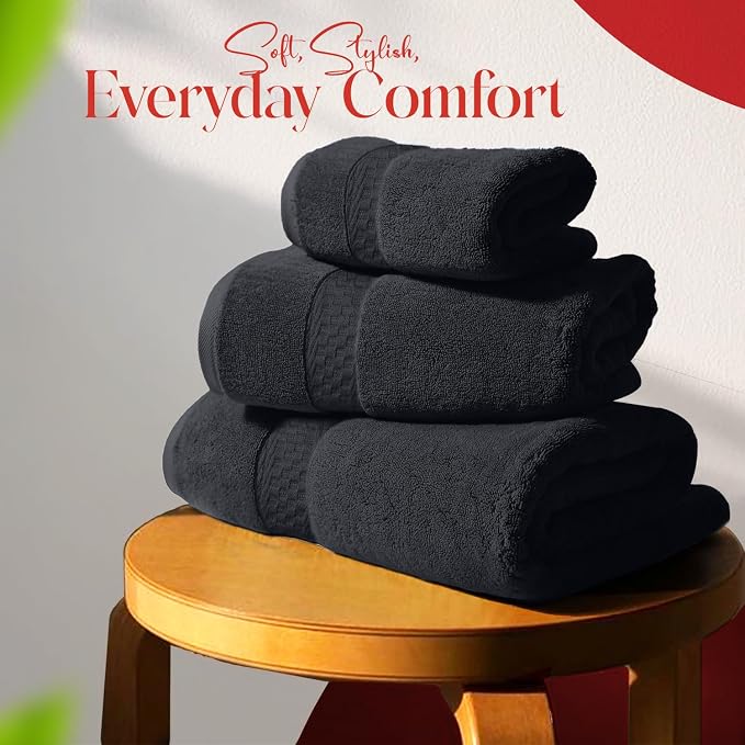 RIVERSIDE 3-Piece Towel Set, 1 Bath Towel, 1 Hand Towel, 1 Washcloth, 550 GSM - Image 7