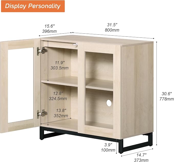 WAMPAT Sideboard Buffet Cabinets, Modern Credenza Sideboard - Image 2