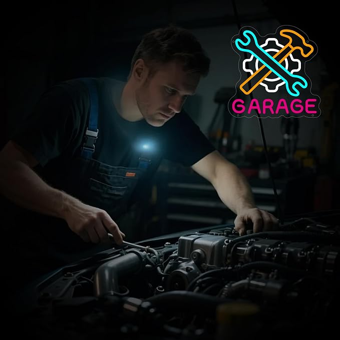 Garage Neon Sign for Wall Decor, Dad's Garage LED Light Car Sign for Auto - Image 6