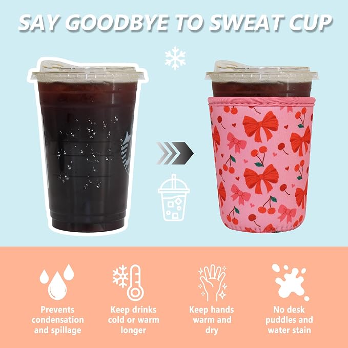 3 Pack Reusable Iced Coffee Sleeves - Image 4