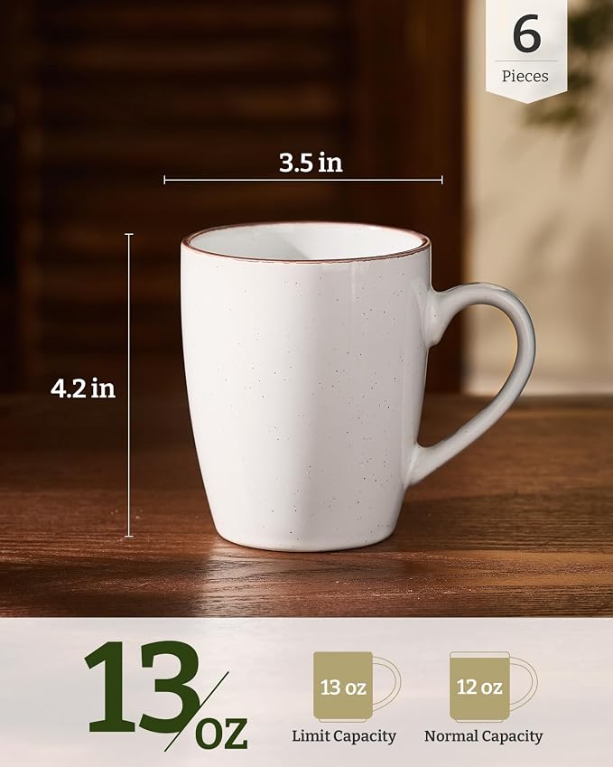 famiware Venus Coffee Mugs for 6, 13 oz Mug Set, Dringking Cup - Image 4