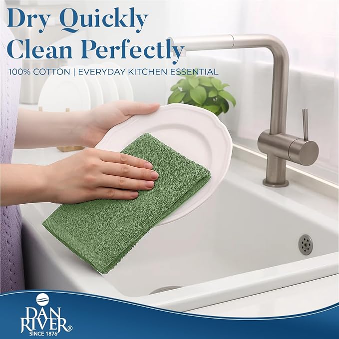 DAN RIVER Kitchen Bar Mops, 16 by 19 Inches, 100% Cotton Super Absorbent - Image 4
