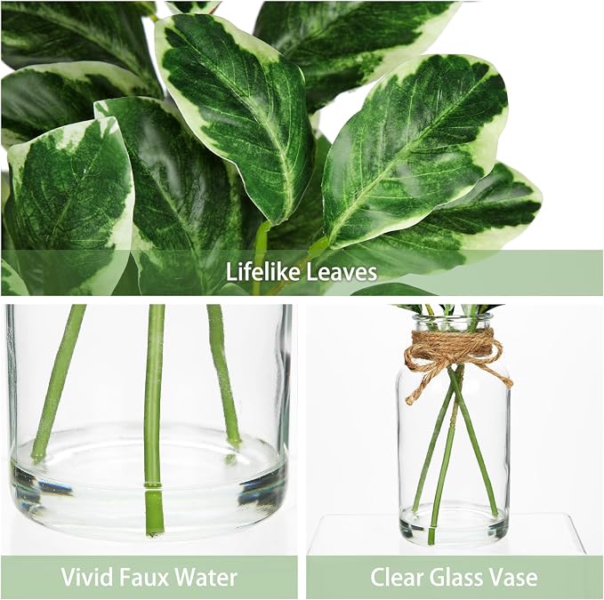 Real Touch Faux Greenery Stems in Vase - Image 2